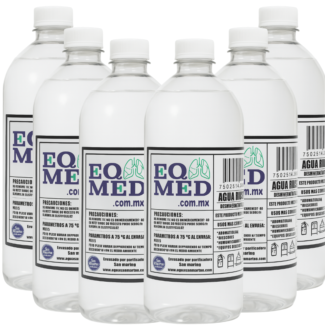 Agua Bidestilada 6 Pc De 1 Lt Desmineralizada Desionizada
