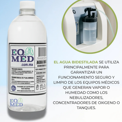 Vaso Humificador  + Adaptador + Agua Destilada+ 2 Canula 2m
