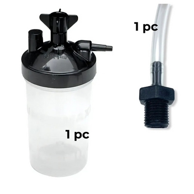 Vaso Humificador  + Adaptador + Agua Destilada+ 2 Canula 2m