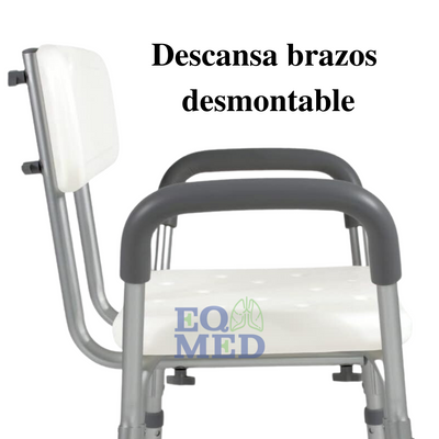 Silla  De Ducha Con Respaldo Y  Descansa Brazos 100 Kg