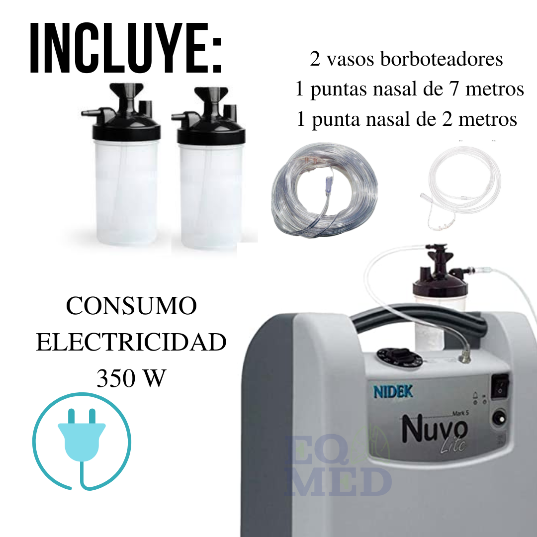 Concentrador De Oxigeno 5 Litros Americano Nuvo Lite Nidek