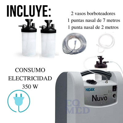 Concentrador De Oxigeno 5 Litros Americano Nuvo Lite Nidek