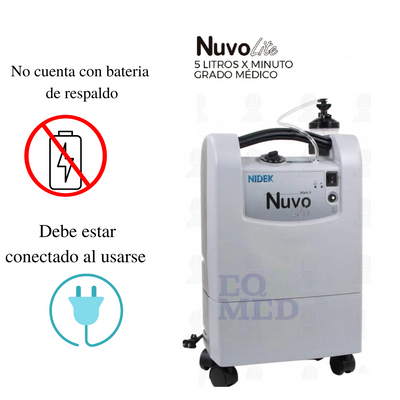 Concentrador De Oxigeno 5 Litros Americano Nuvo Lite Nidek